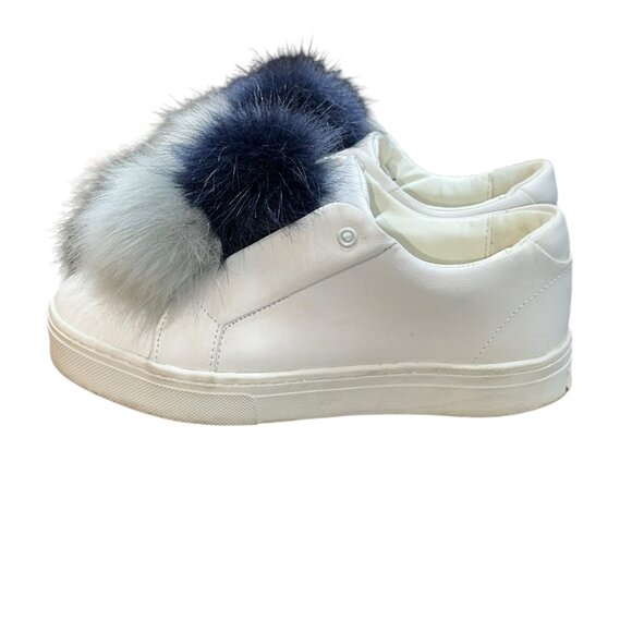Sam Edelman Shoes - Sam Edelman Leya Pom Pom Slip On White Leather Sneaker Shoes‎ Size 7